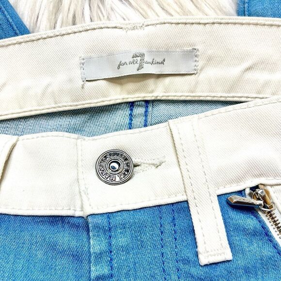 7 for all Mankind two tone Blue and White Denim Skinny Jeans Size 25 - Picture 5 of 5
